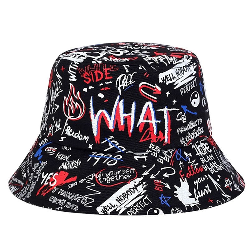 1 Men's "What" Graffiti - Style Bucket Hat - AdeLShop