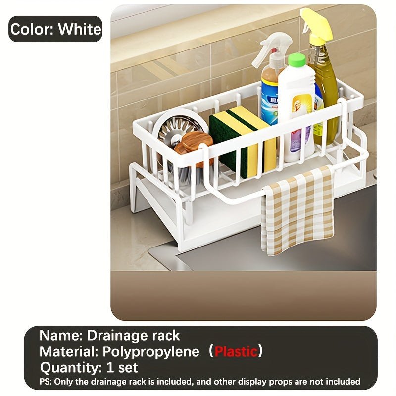 1 Set, Polypropylene (PP) Plastic Kitchen Sink Caddy Organizer - AdeLShop