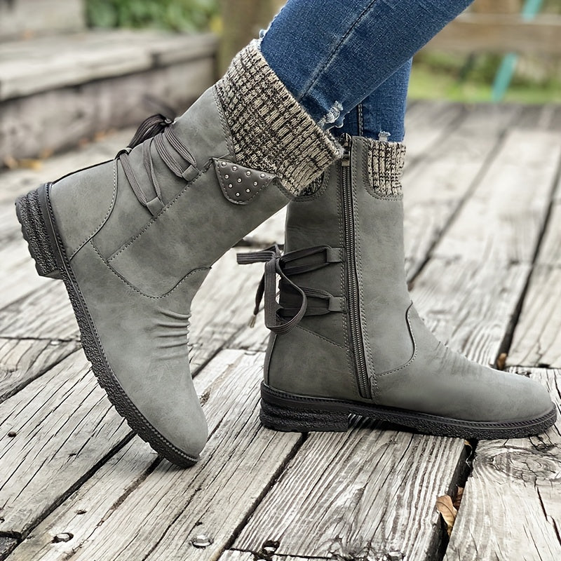 Vintage Classic Elegant 's Mid-Calf Boots.