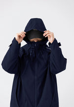 Hooded Jacket Windproof Outerwear In Navy