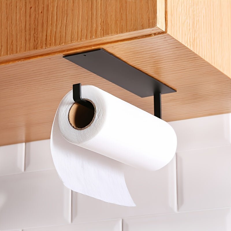 1pc Hanging Paper Towel Holder, Kitchen Cabinet Cupboard Under Shelf Storage - AdeLShop