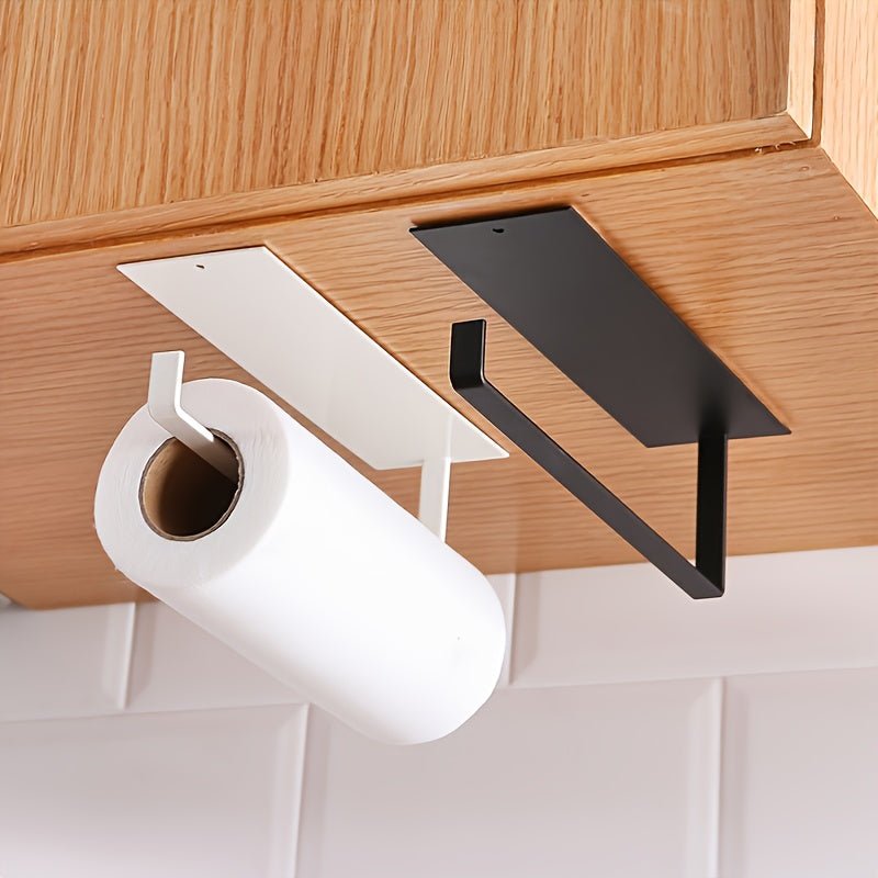 1pc Hanging Paper Towel Holder, Kitchen Cabinet Cupboard Under Shelf Storage - AdeLShop