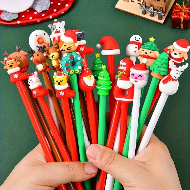 24 Christmas - Themed Neutral Pens, Good Gifts for Students, Diverse Styles, Holiday - AdeLShop