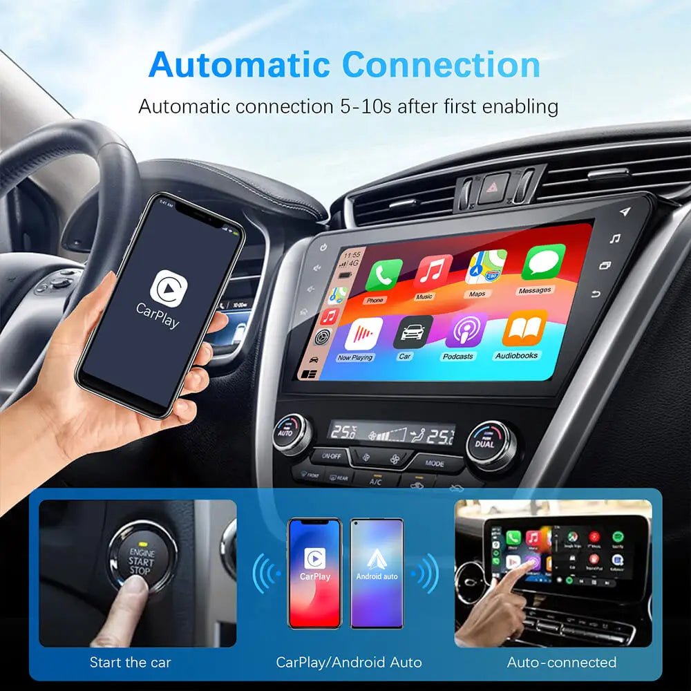 2in1 Wired to Wireless CarPlay Android Auto Adapter for OEM Car Stereo With USB - AdeLShop
