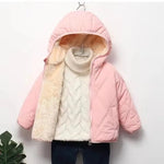  - 30℃ Winter Lamb Wool Jackets Baby Girls Plus Velvet Thick Coats Children - AdeLShop