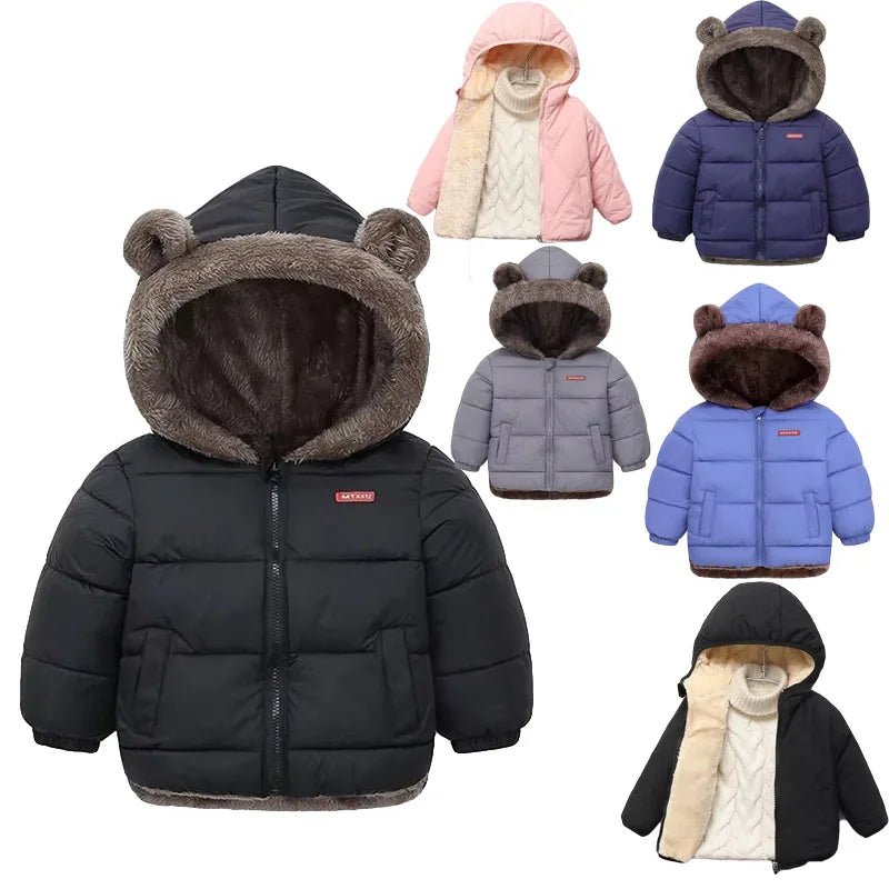  - 30℃ Winter Lamb Wool Jackets Baby Girls Plus Velvet Thick Coats Children - AdeLShop