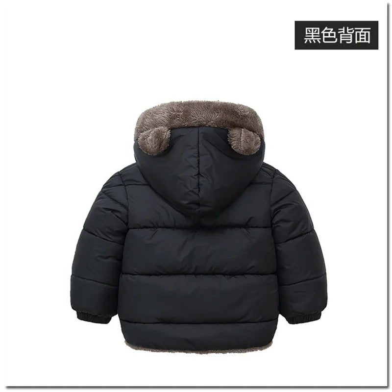  - 30℃ Winter Lamb Wool Jackets Baby Girls Plus Velvet Thick Coats Children - AdeLShop