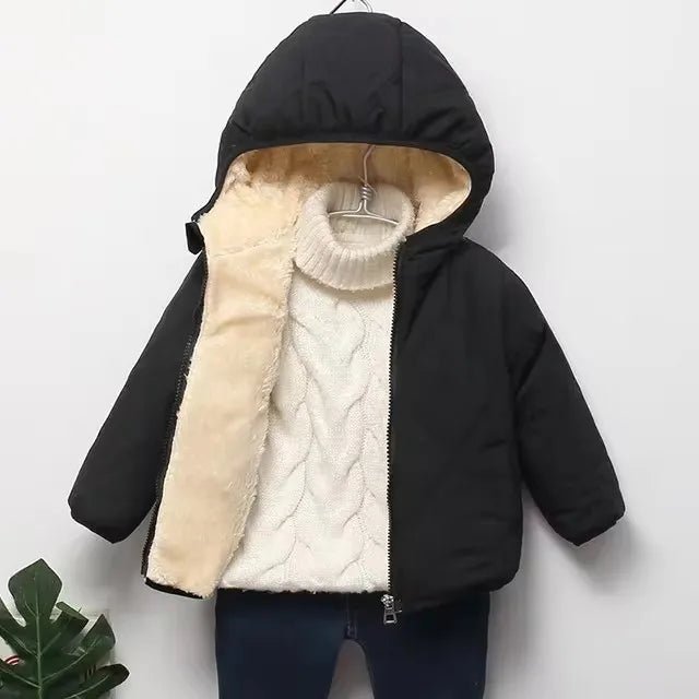  - 30℃ Winter Lamb Wool Jackets Baby Girls Plus Velvet Thick Coats Children - AdeLShop