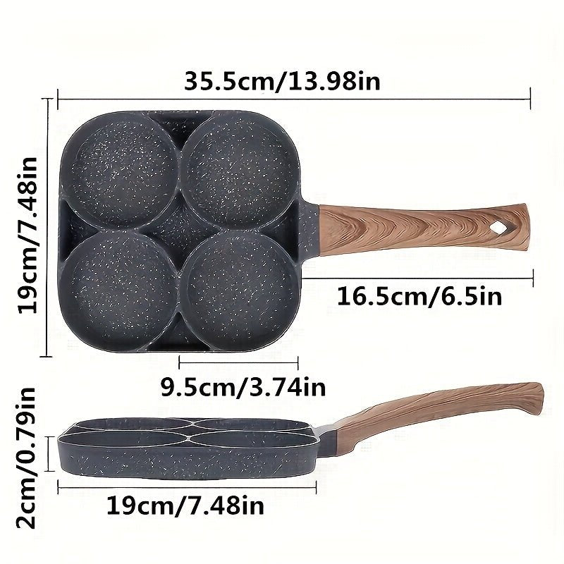 4 - Hole Non - Stick Frying Pan with Maifan Stone Coating - AdeLShop