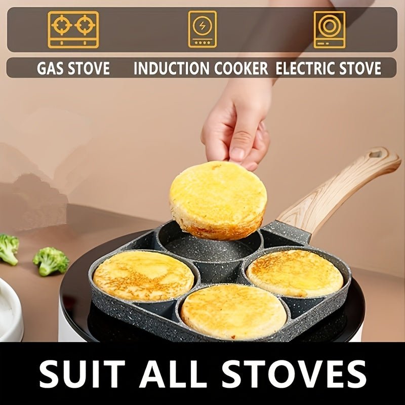 4 - Hole Non - Stick Frying Pan with Maifan Stone Coating - AdeLShop