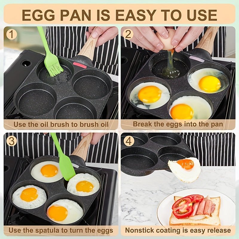 4 - Hole Non - Stick Frying Pan with Maifan Stone Coating - AdeLShop