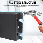 4.6L Home Digital Safe Electronic Cabinet Safes Cash Box Wall Safe with Key, Money Box for Office Hotel 230mmx170mmx170mm - Grey - AdeLShop