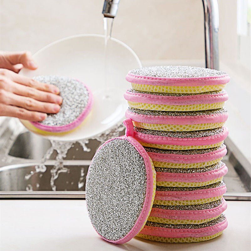 5/10pcs, Double Side Dishwashing Sponge Pan Pot Dish Wash - AdeLShop