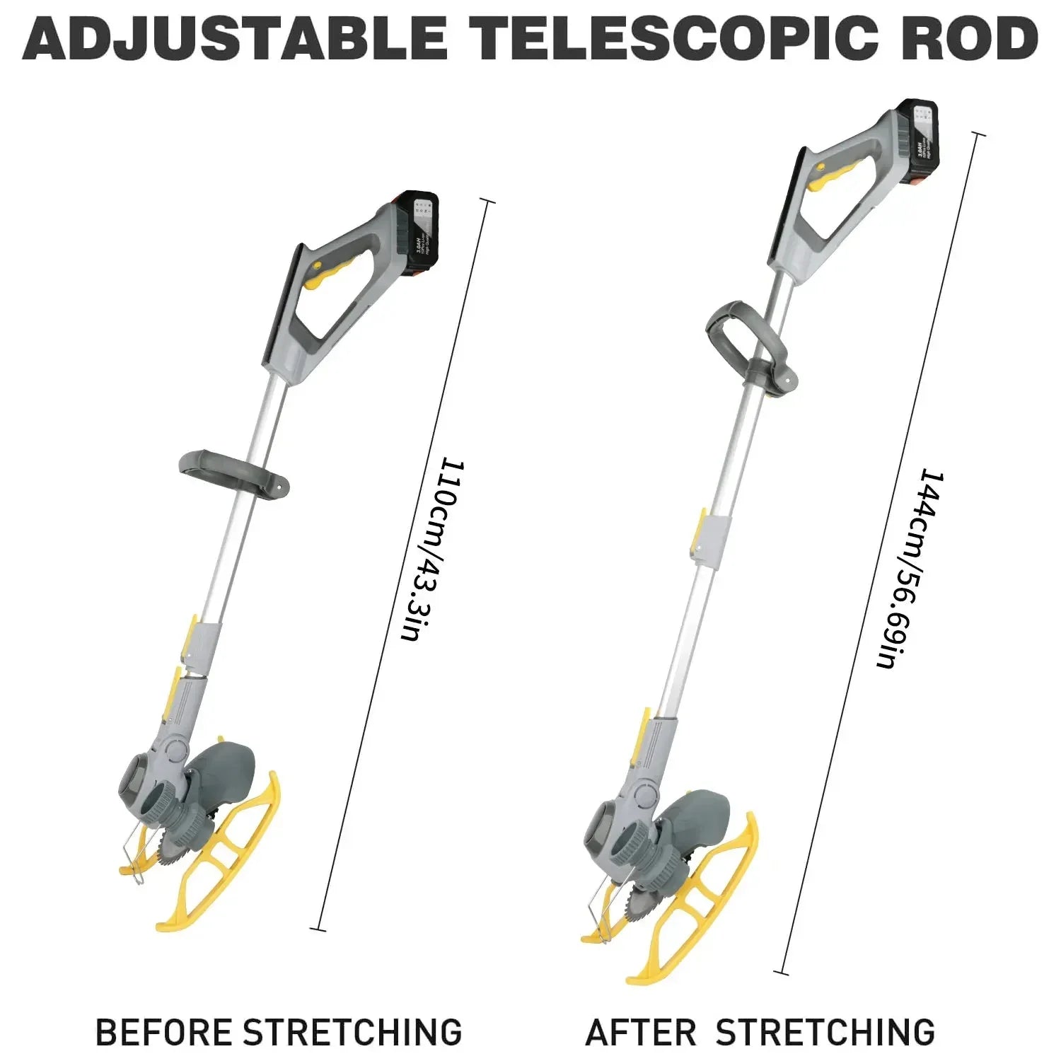 600W Cordless Grass Trimmer, 4 - in - 1 Lawn Trimmer,Wheel Edge Cutter - AdeLShop