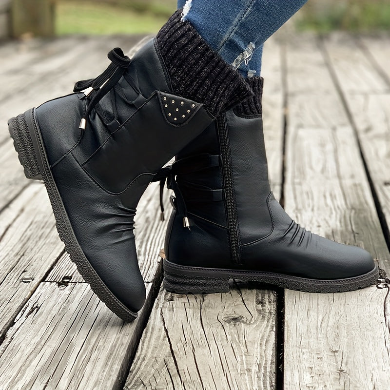 Vintage Classic Elegant 's Mid-Calf Boots.