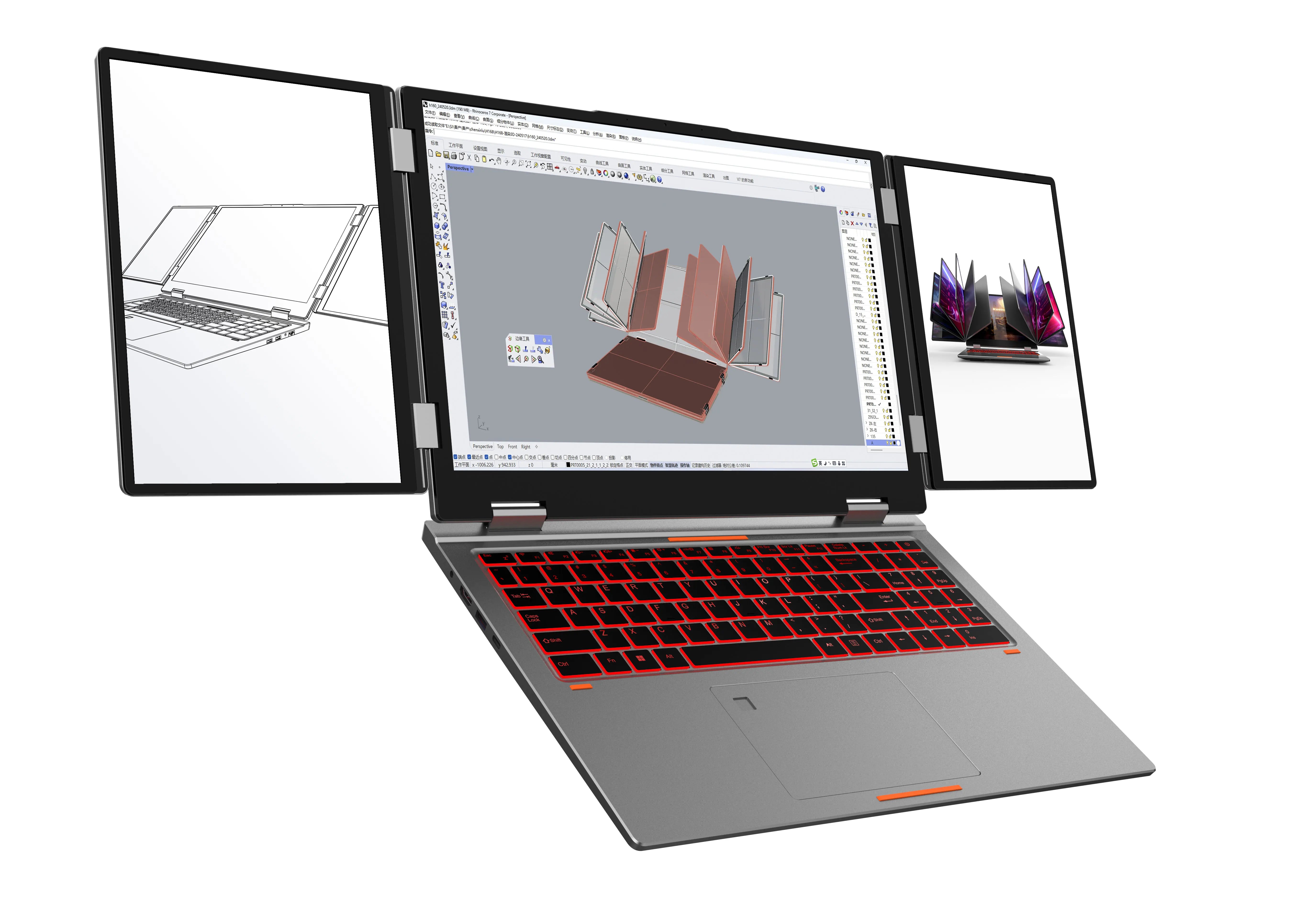 Laptop Three Screen I7 Gaming