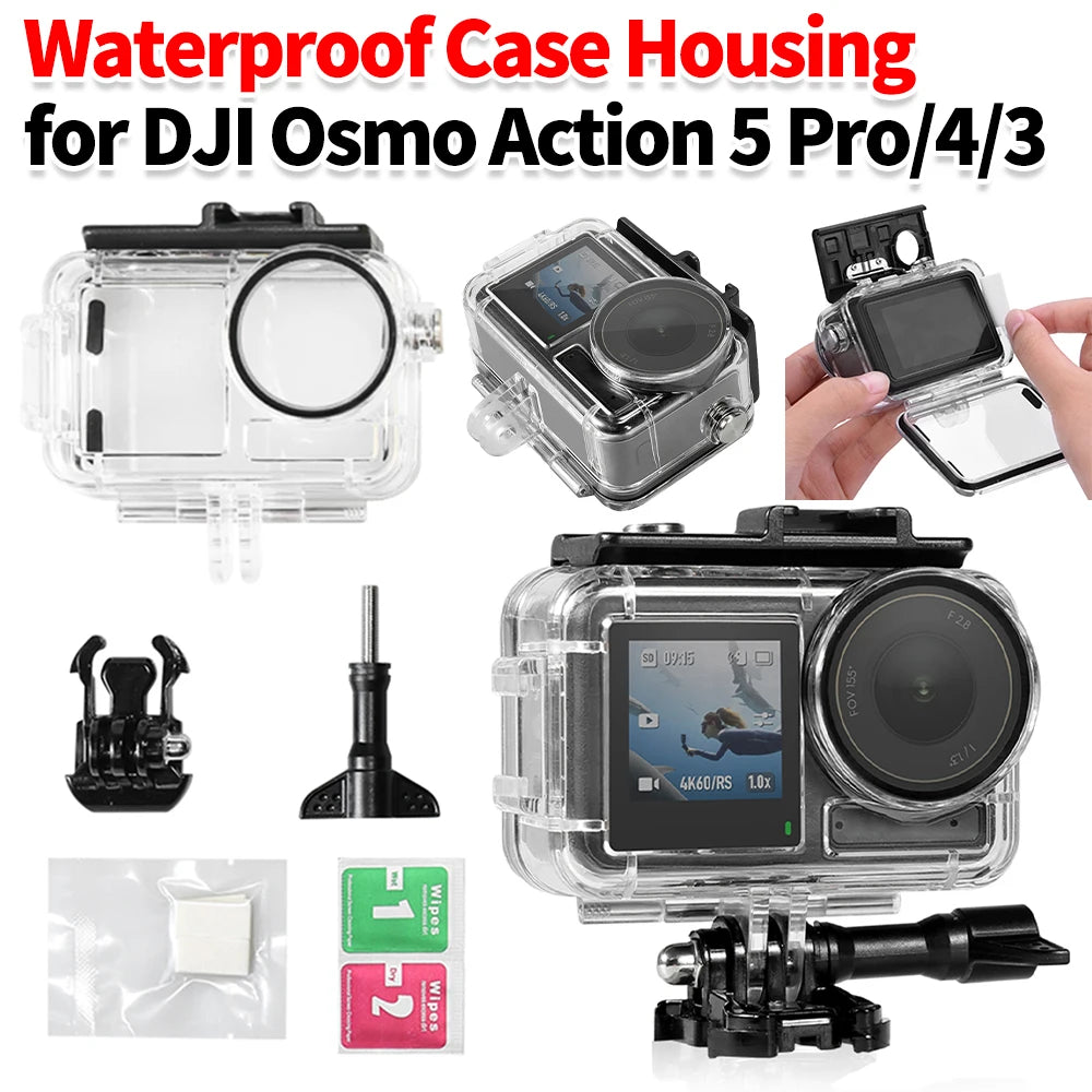 60M/196FT Waterproof Case Diving Housing Case Anti-Fog
