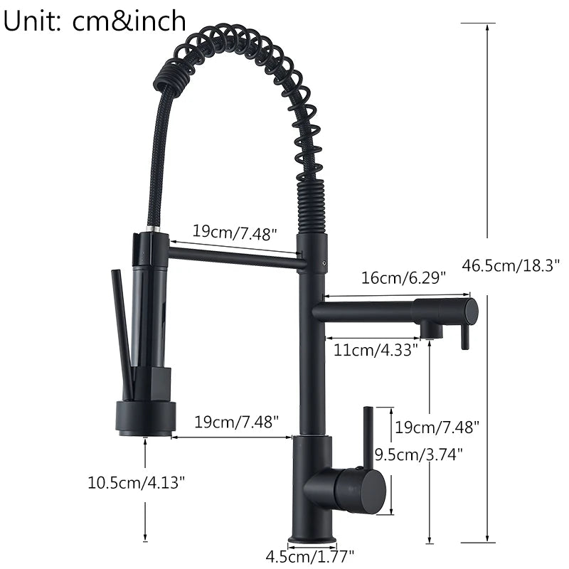 Pull Down Brass Kitchen Sink Faucet Hot Cold Water Mixer Crane