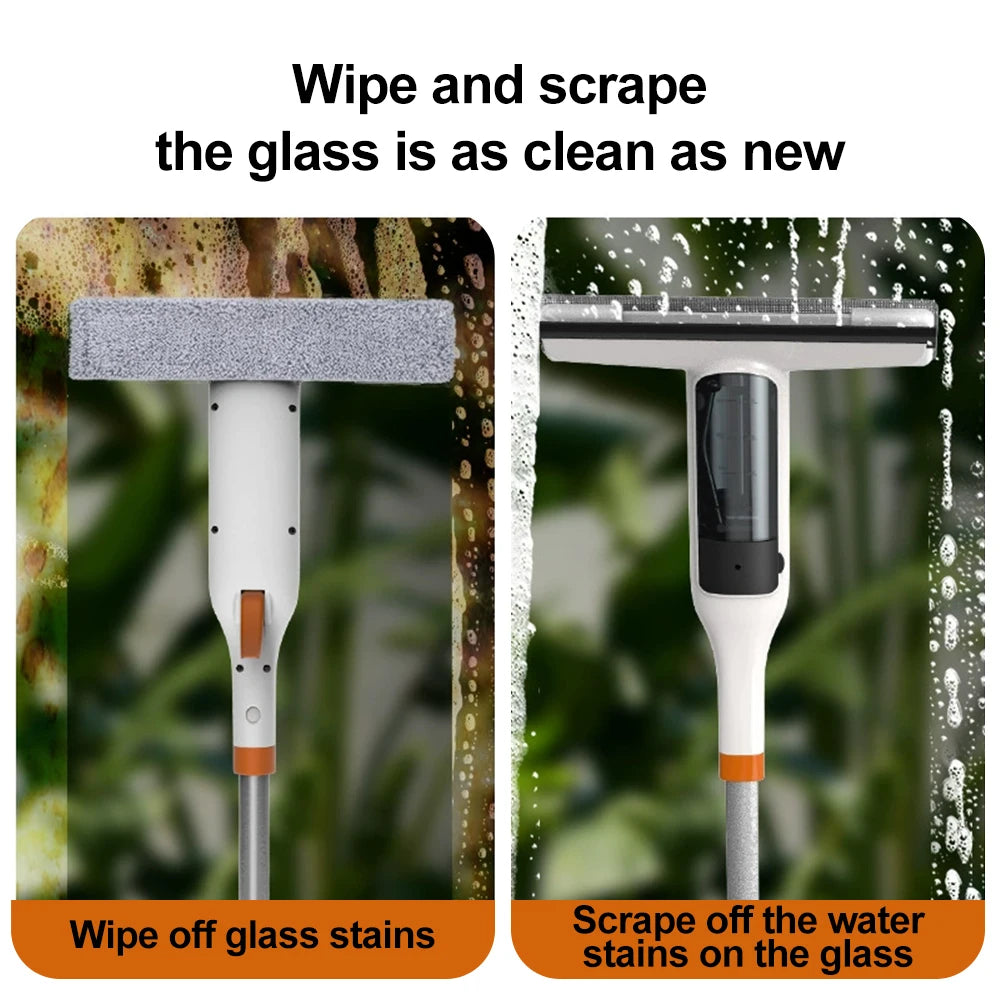 3-in-1 Windows Glass Cleaning Kit Adjustable Height Cleaner Mop Household