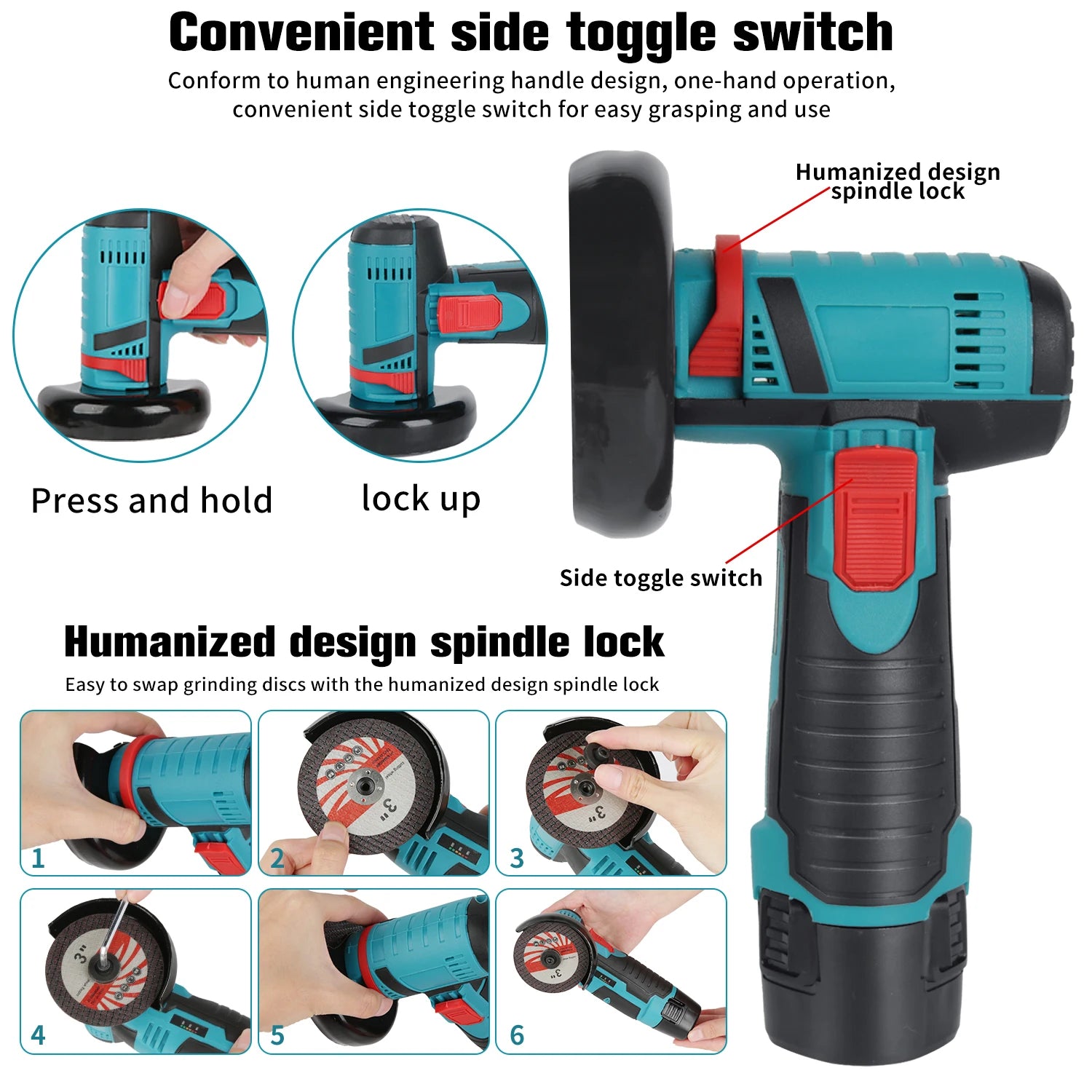 Mini Angle Grinder With 2 Battery Cutting Grinder