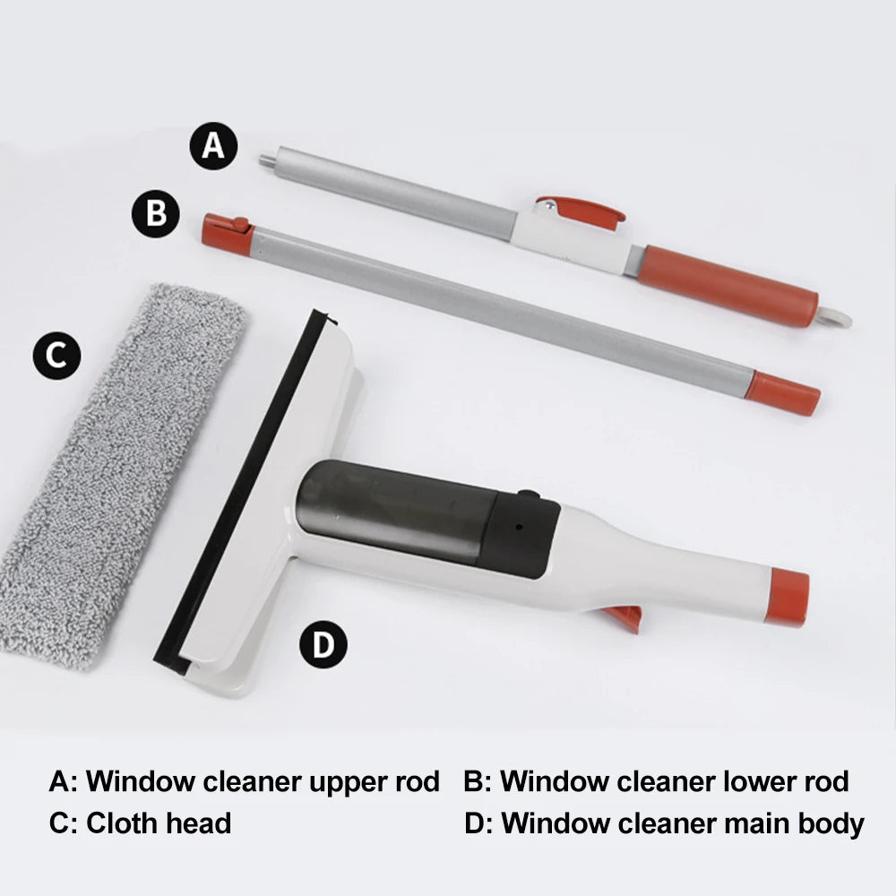 3-in-1 Windows Glass Cleaning Kit Adjustable Height Cleaner Mop Household