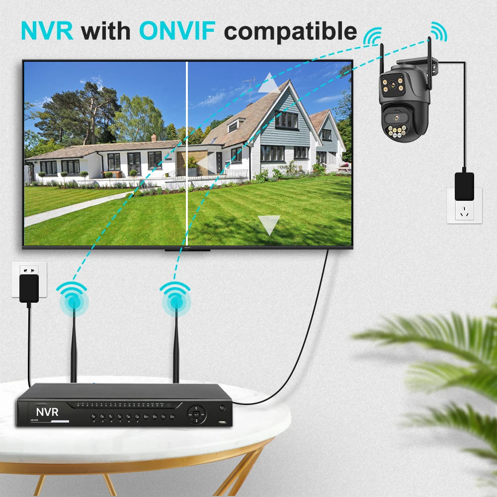 8MP 4K Outdoor WiFi Camera Two Lens Dual Screen