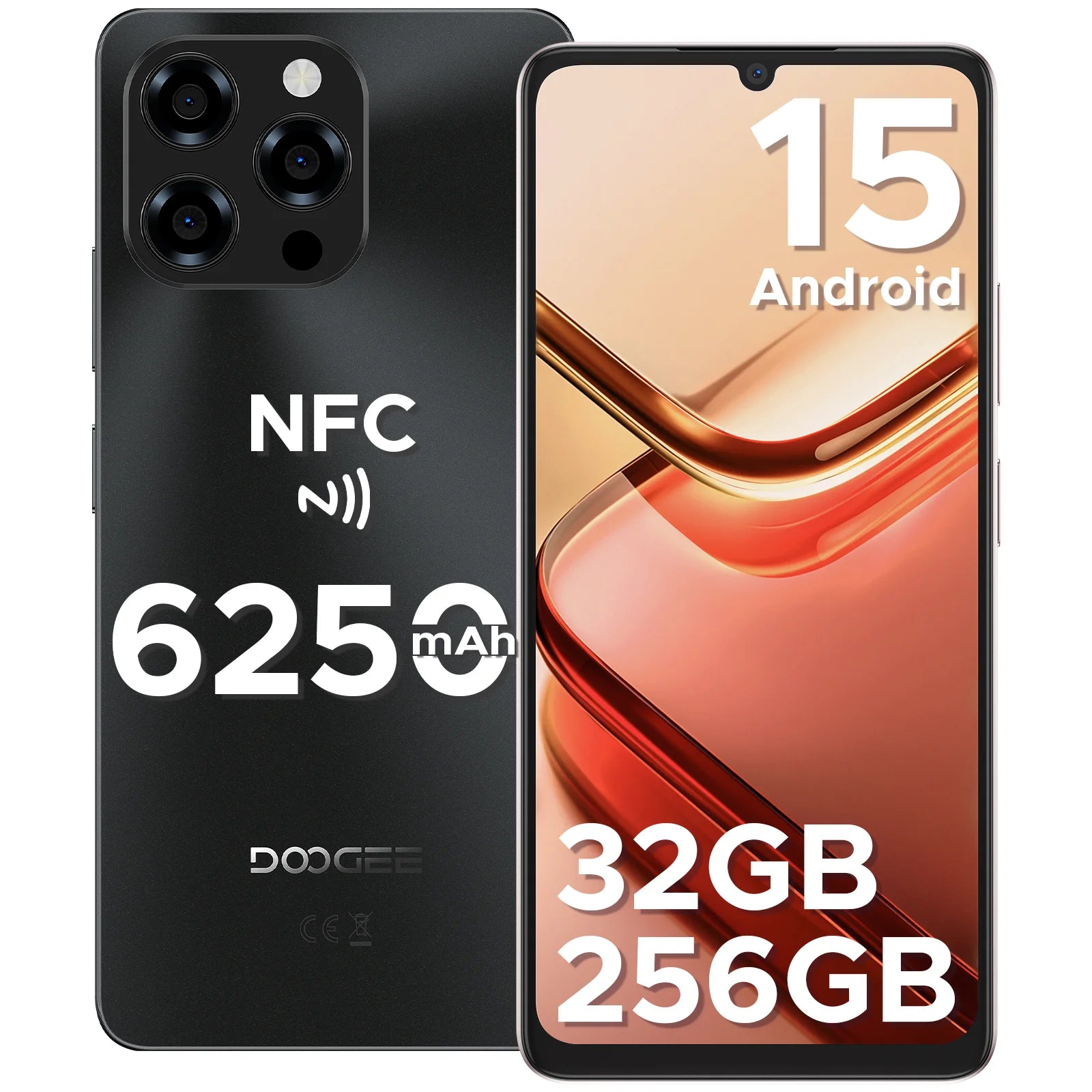Global Version Doogee Note58 Pro Android 15 Smartphones 8Gb Ram 256Gb