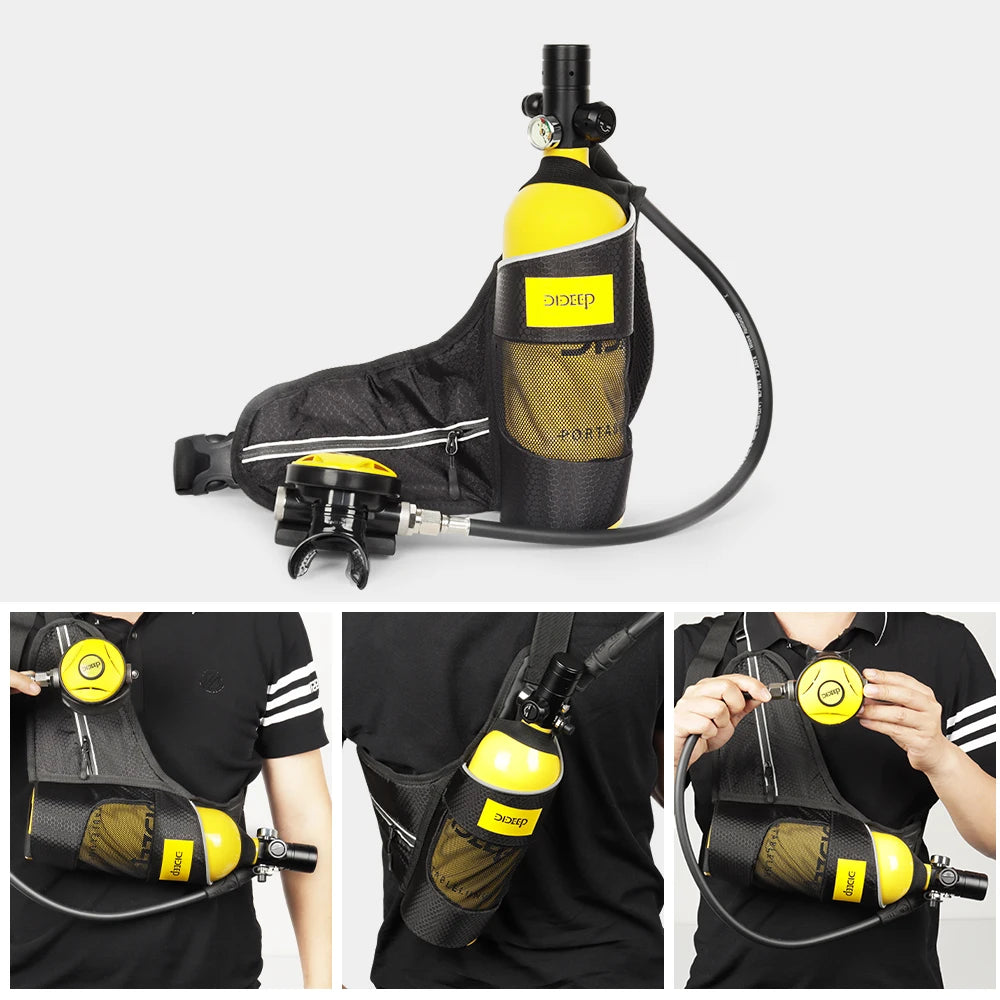 DIDEEP 1Liter 10-20Mins Underwater Diving Cylinder With Hand Pump