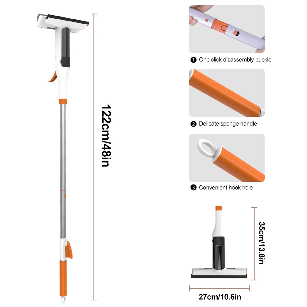 3-in-1 Windows Glass Cleaning Kit Adjustable Height Cleaner Mop Household