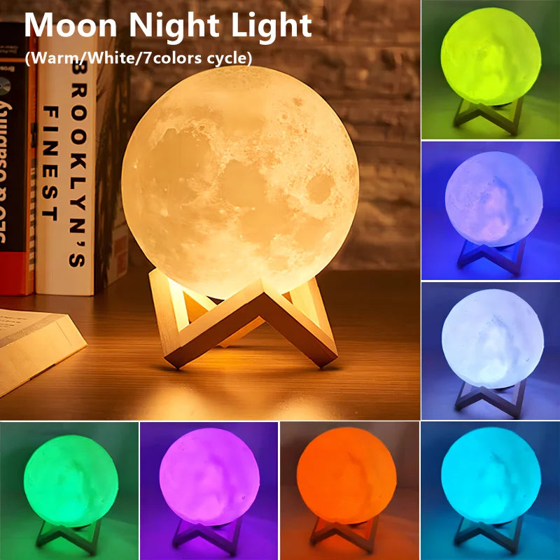 Book Light LED Moon Light Galaxy Light, Moon Night Light, Girl, Boy, Child Birthday Gift