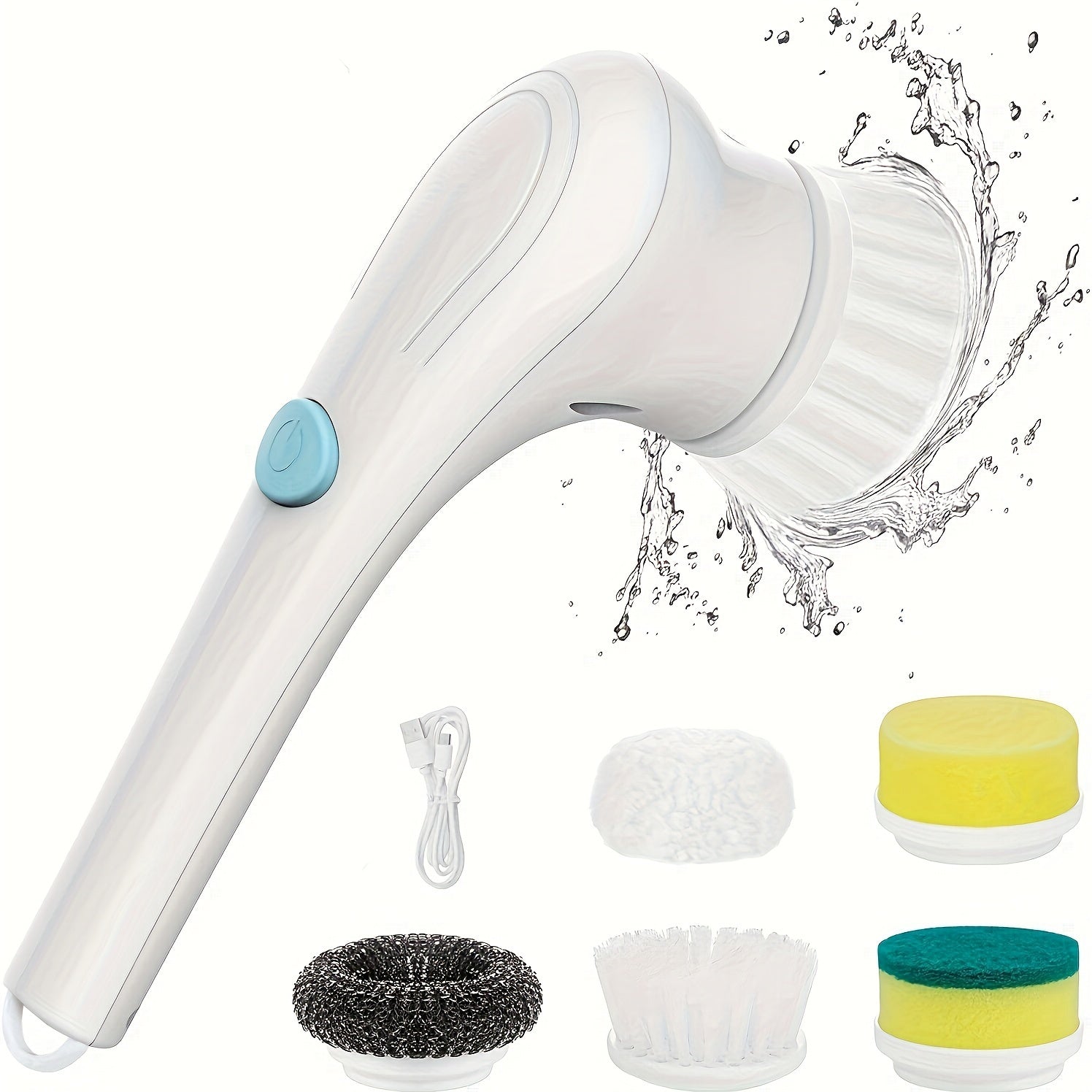 ANKRIYUL Electric Cleaning Brush with 5 Interchangeable Heads - AdeLShop