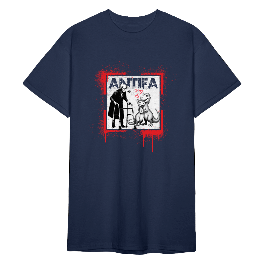 ANTIFA Unisex Shirt – Zärtlicher Widerstand mit Rose, Dinos & Street-Art | Das kreative Statement“