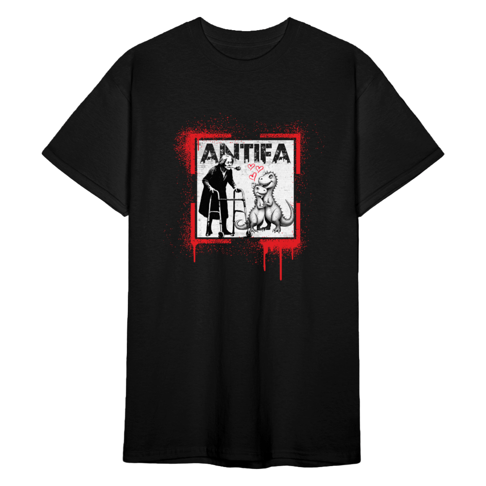 ANTIFA Unisex Shirt – Zärtlicher Widerstand mit Rose, Dinos & Street-Art | Das kreative Statement“