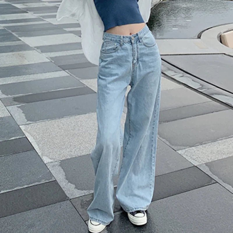 Autumn Spring Jeans Women Denim Pants Vintage Straight Trousers Fashion Female - AdeLShop