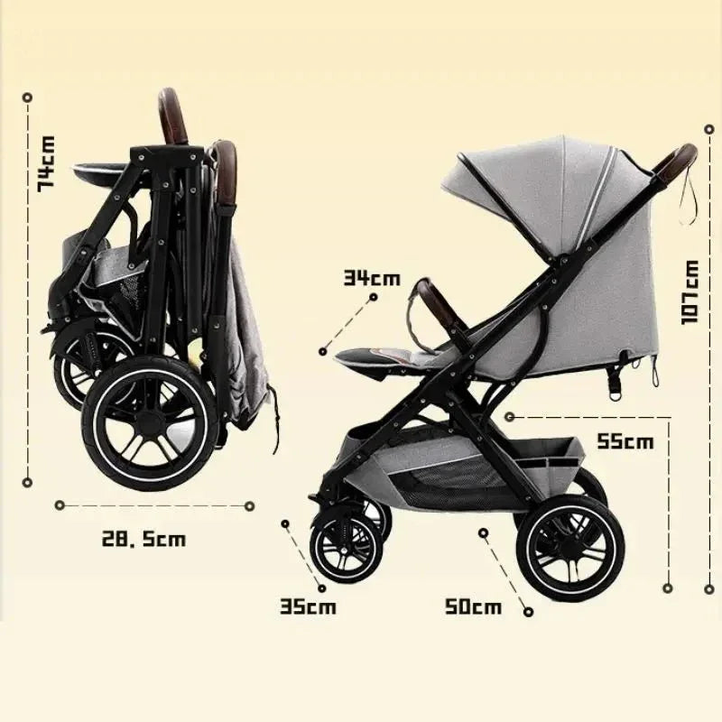Baby Stroller Lightweight High Landscape Foldable Stroller Multifunctional Newbor - AdeLShop