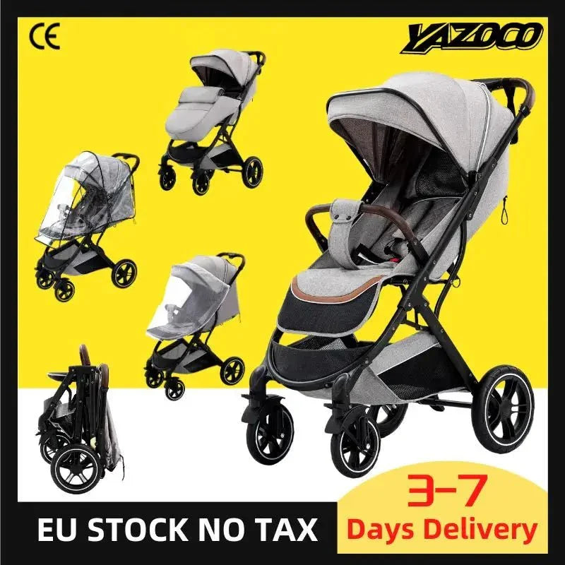 Baby Stroller Lightweight High Landscape Foldable Stroller Multifunctional Newbor - AdeLShop