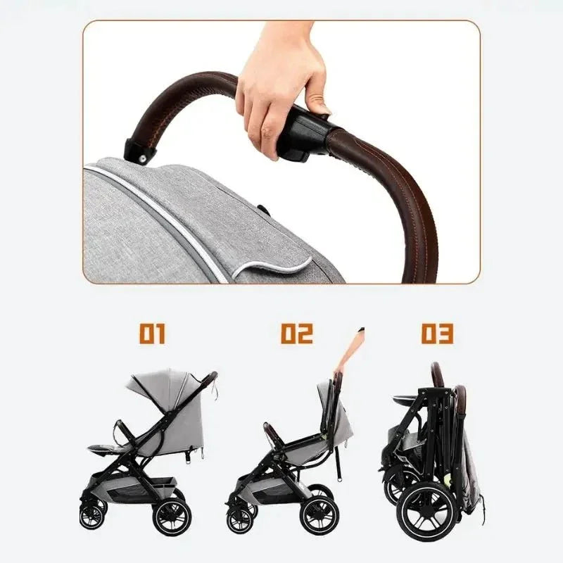 Baby Stroller Lightweight High Landscape Foldable Stroller Multifunctional Newbor - AdeLShop