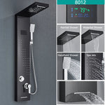 Bathroom LED Light Rain Waterfall Shower Panel Faucet Body Massage - AdeLShop