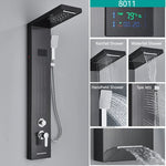 Bathroom LED Light Rain Waterfall Shower Panel Faucet Body Massage - AdeLShop