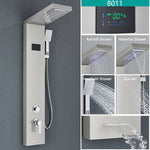 Bathroom LED Light Rain Waterfall Shower Panel Faucet Body Massage - AdeLShop