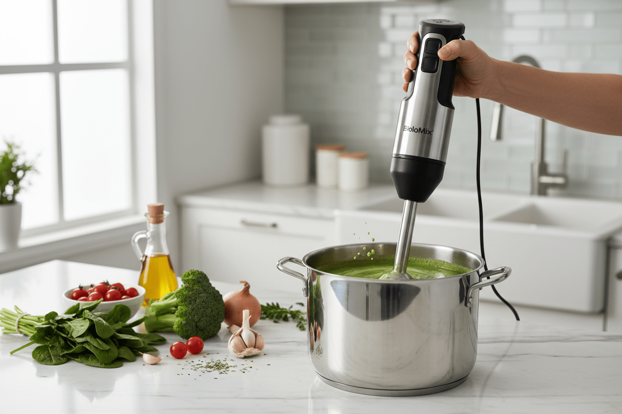BioloMix 1200W 5 - in - 1 Immersion Hand Stick Blender Mixer Vegetable Meat Grinder - AdeLShop