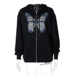 Bling Bling Shiny Rhinestone Hoodies Jacket Coat Skeleton Hoodie - AdeLShop