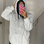 Bling Bling Shiny Rhinestone Hoodies Jacket Coat Skeleton Hoodie - AdeLShop