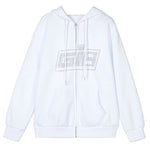 Bling Bling Shiny Rhinestone Hoodies Jacket Coat Skeleton Hoodie - AdeLShop