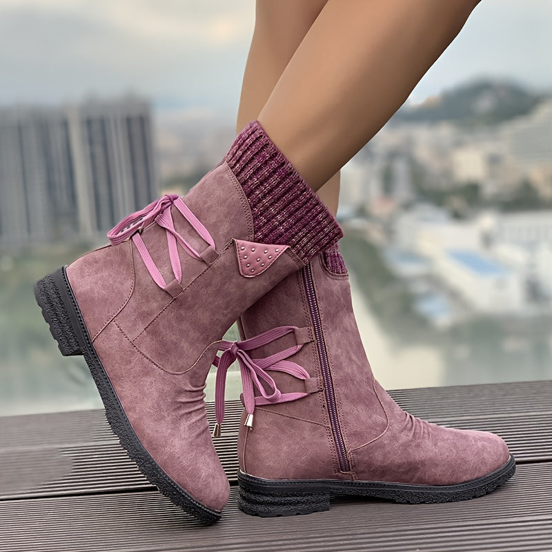 Vintage Classic Elegant 's Mid-Calf Boots.