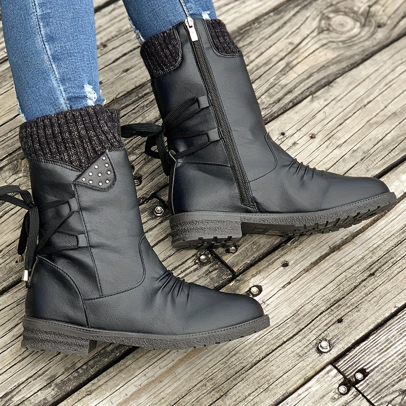 Vintage Classic Elegant 's Mid-Calf Boots.