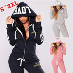 Casual hoodie+long pants women's zippered hooded sports set - AdeLShop