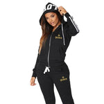 Casual hoodie+long pants women's zippered hooded sports set - AdeLShop