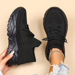 Chic Womens Breathable Knit Sneakers - AdeLShop