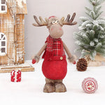 Christmas Cute Elk Decor Table Decor Red Fabric Retractable Standing Sitting Posture - AdeLShop